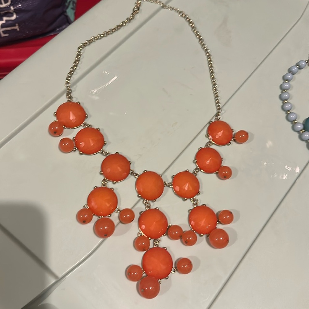 Coral Bauble Bib Necklace
